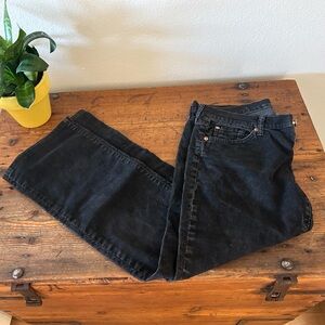 7 For All Mankind Black Straight Leg Jeans